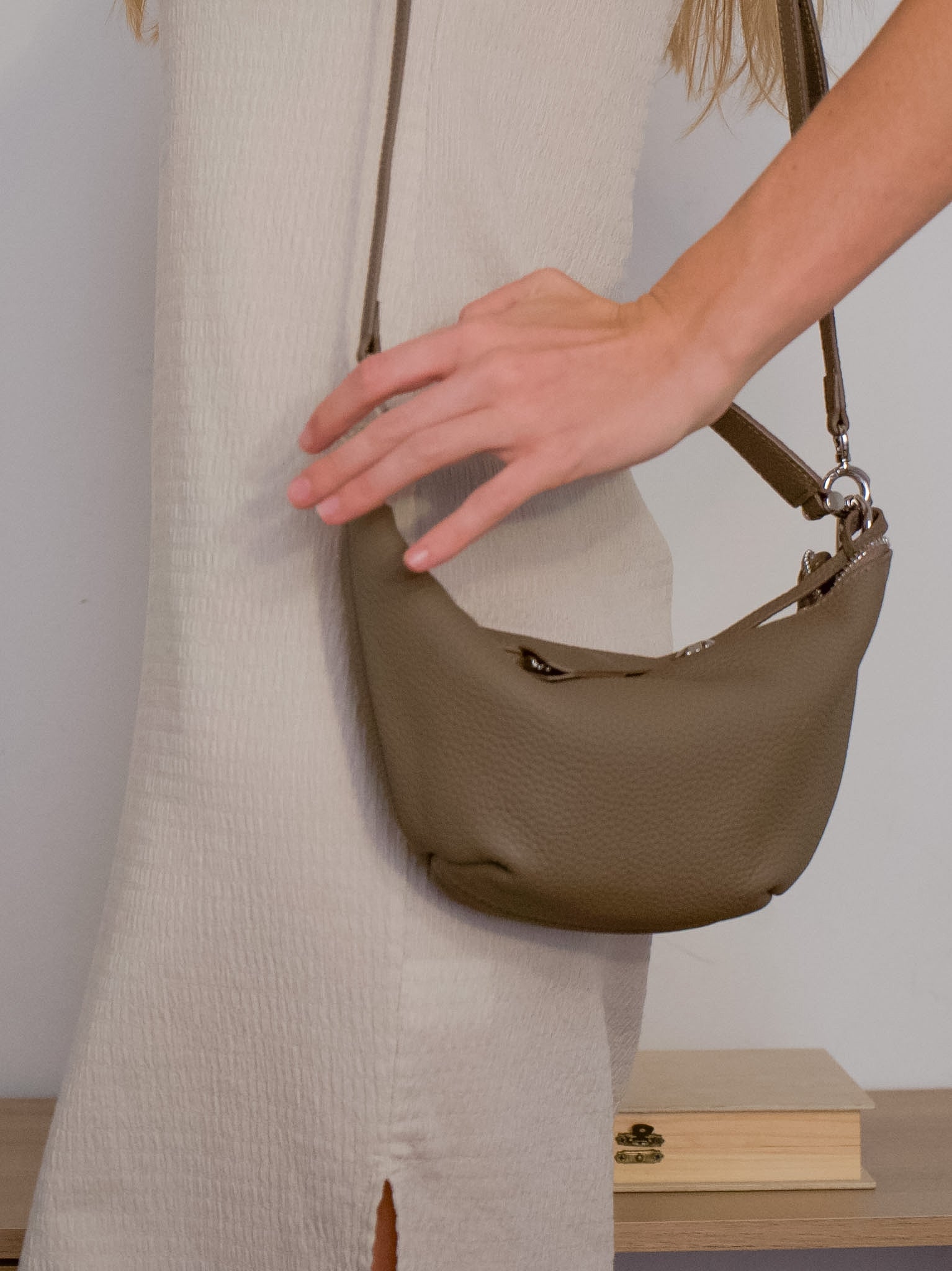 New! SASHA Crescent Leather Bag